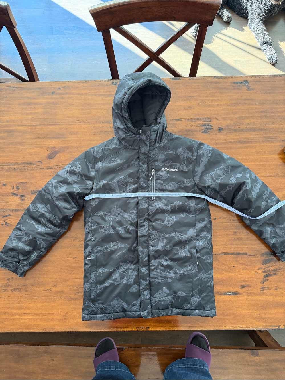 Columbia Kids Gray Patterned Hooded Puffer Jacket